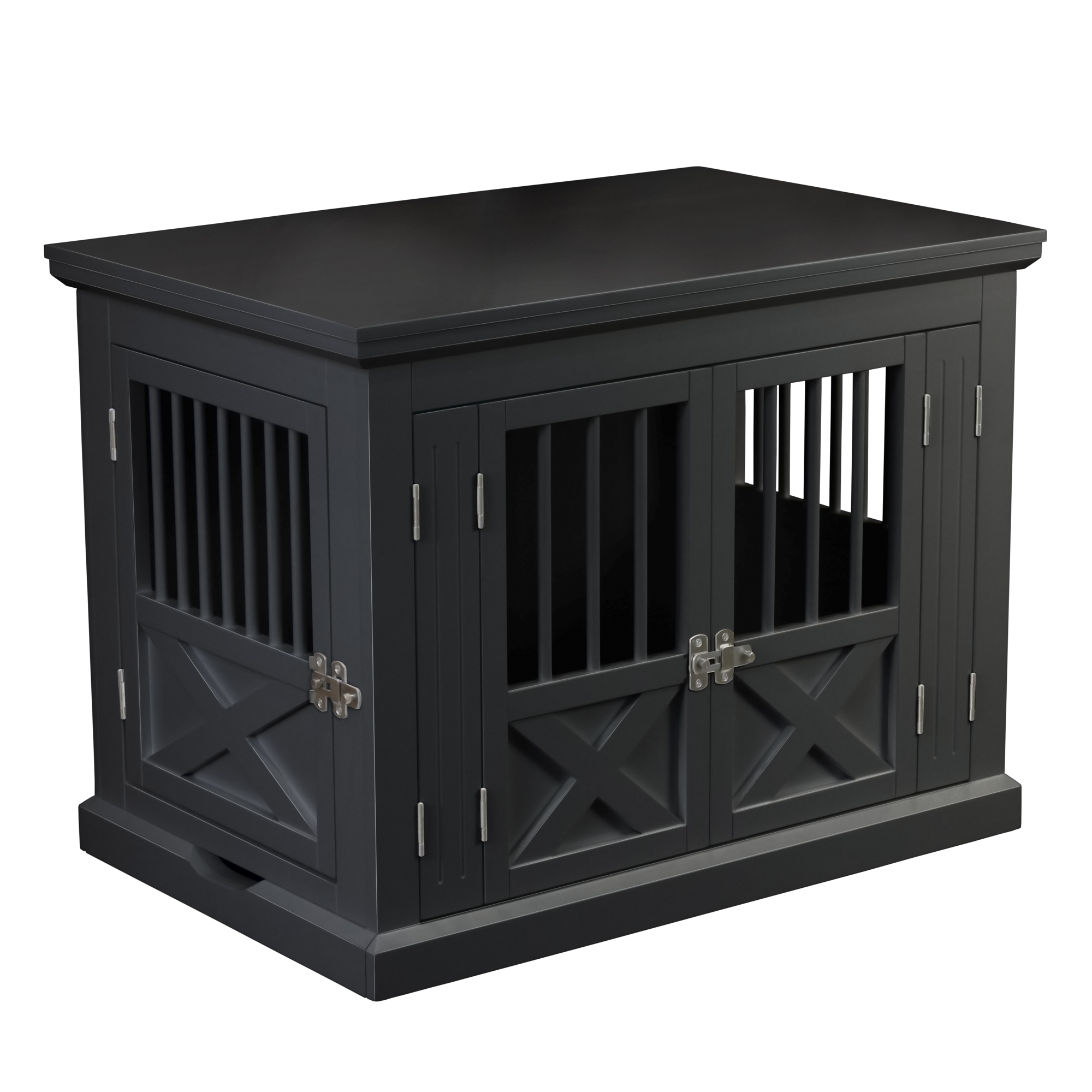 Merry Products, Triple Door Dog Crate, Black, Medium, Model
